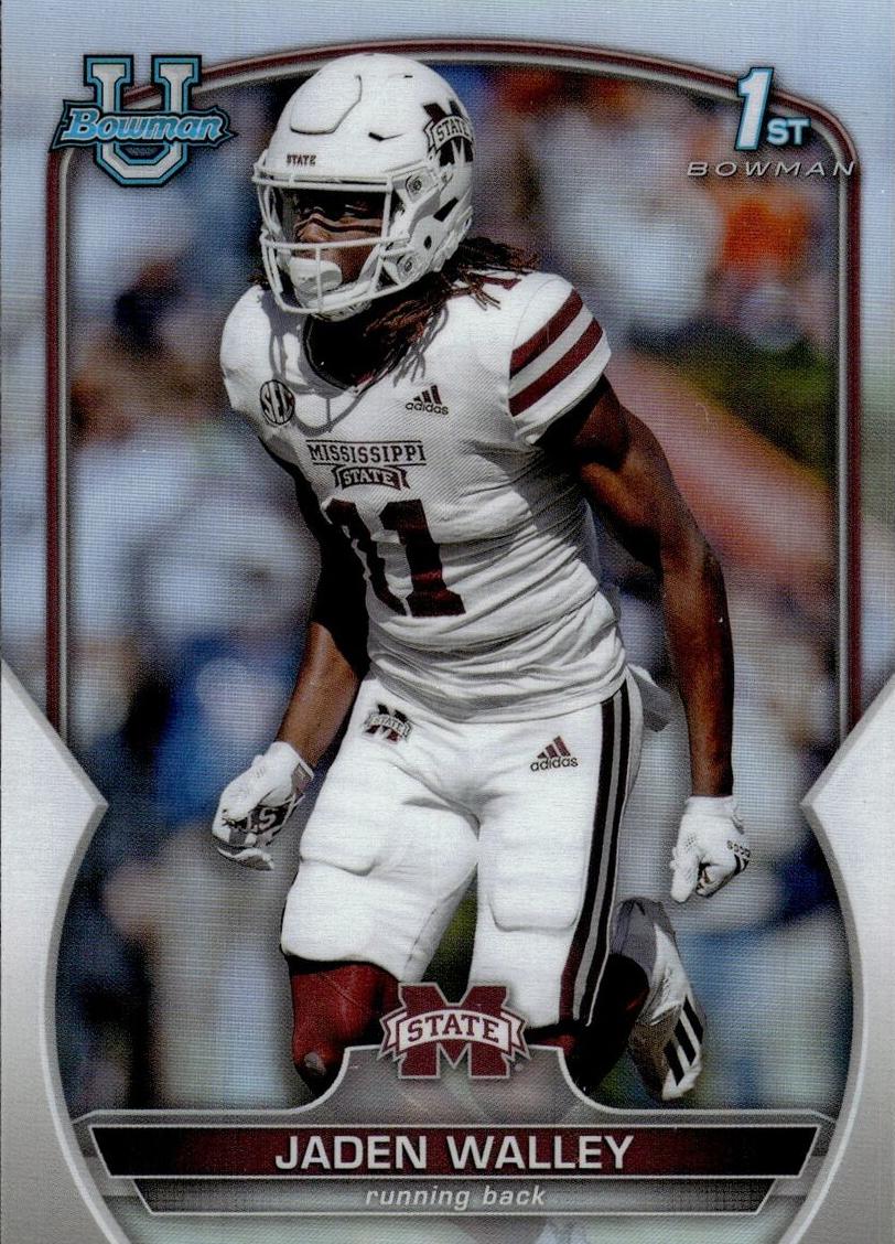 2022 Bowman University Chrome Football Refractor Jaden Walley #15