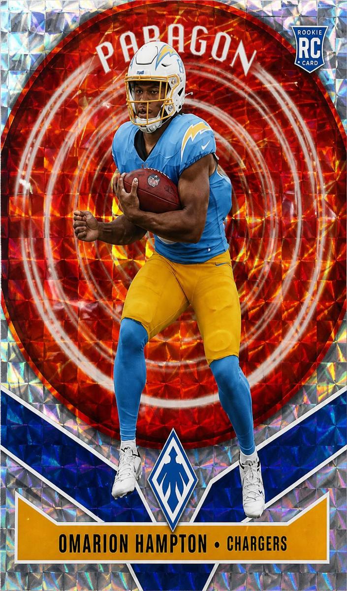 2025 Panini Phoenix Football Yellow Pyramids Omarion Hampton #9