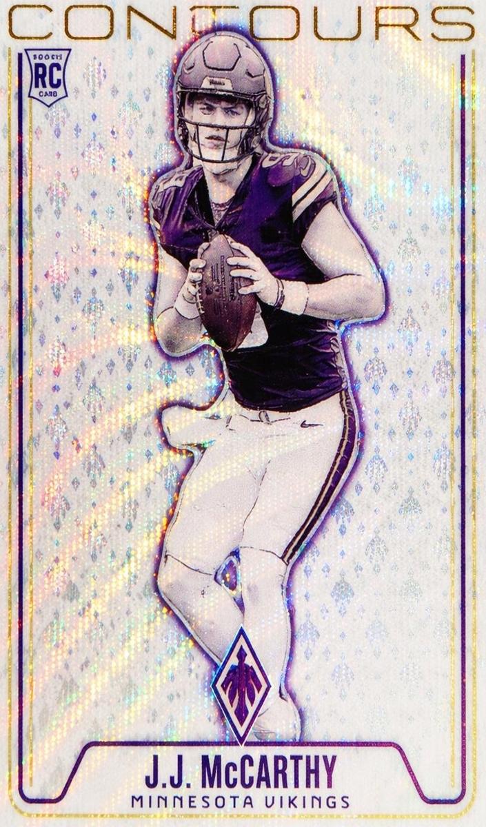 2024 Panini Phoenix Football Wave J.J. McCarthy #CON-JMY PSA 9