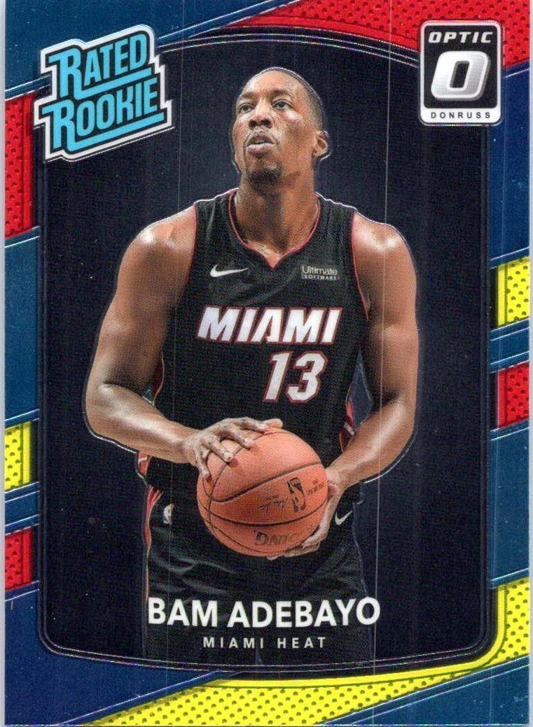 2017 Donruss Optic Basketball Red Yellow Bam Adebayo #187 PSA 9