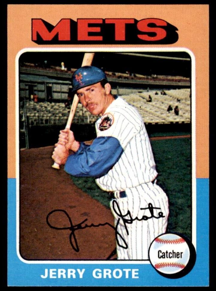 1975 Topps Mini Baseball Jerry Grote #158 PSA 8