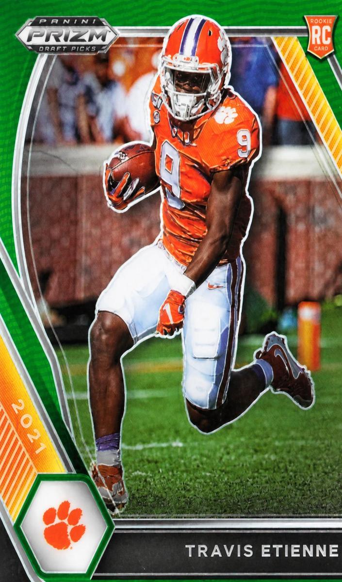 2021 Panini Prizm Draft Picks Football Green Travis Etienne Jr. #107