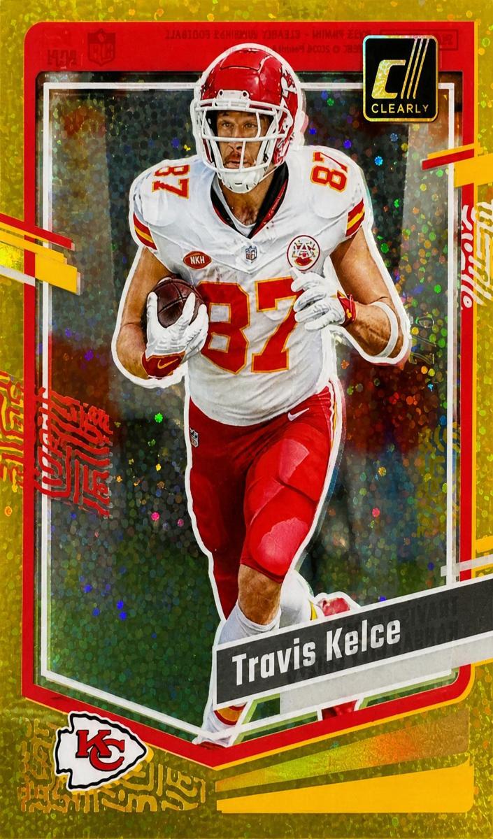 2023 Panini Clearly Donruss Football Holo Gold Travis Kelce #26