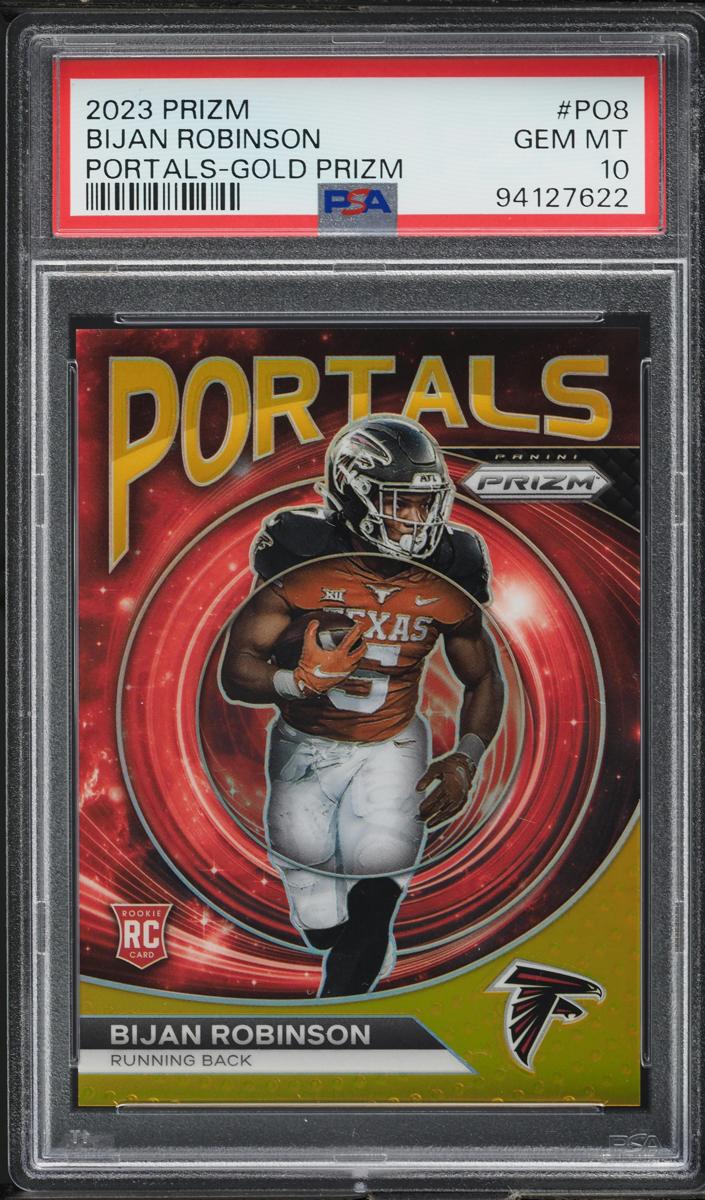 2023 Panini Prizm Football Gold Bijan Robinson #PO-8 PSA 9