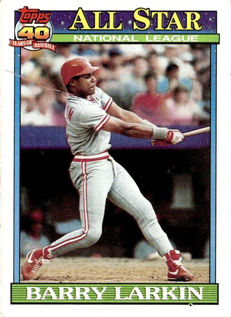 1991 Topps Baseball Barry Larkin #400 PSA 9
