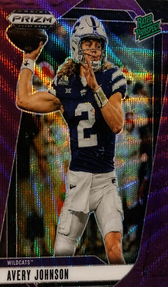 2025 Panini Prizm Draft Picks Football Purple Wave Avery Johnson #29