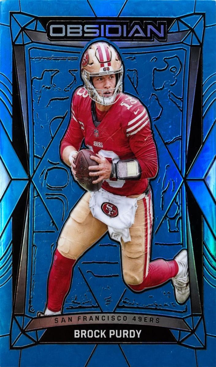 2024 Panini Obsidian Football Blue Brock Purdy #173 PSA 9