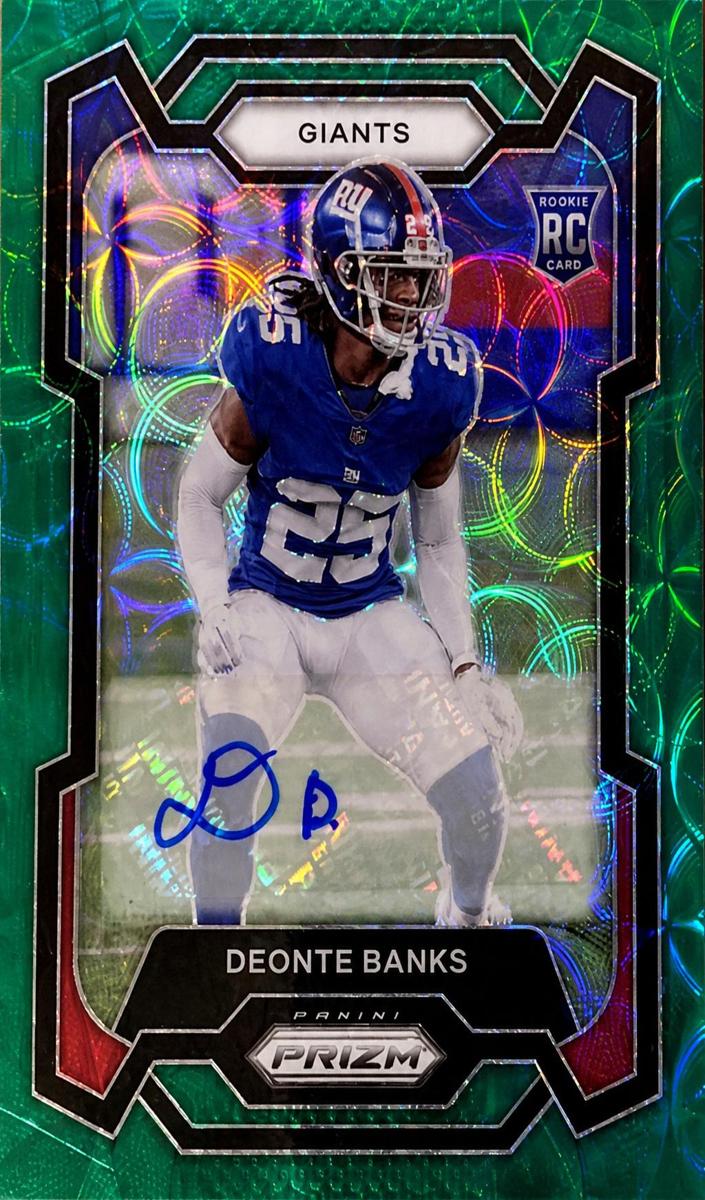 2023 Panini Prizm Football Green Scope Deonte Banks #376 PSA 9