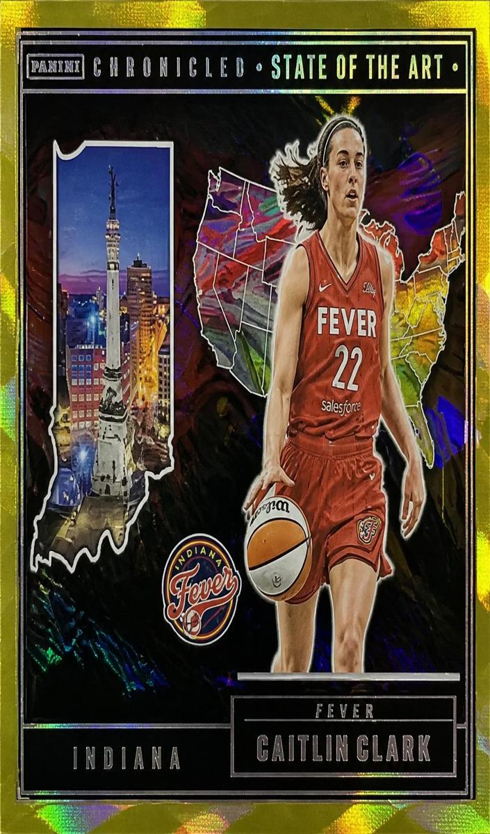 2025 Panini Caitlin Clark Chronicled Basketball Yellow Cubic Caitlin Clark #85
