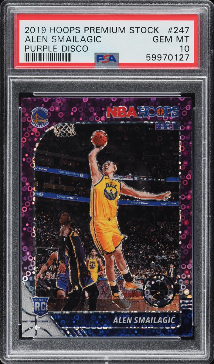 2019 Panini Hoops Premium Stock Basketball Purple Disco Prizm Alen Smailagic #247