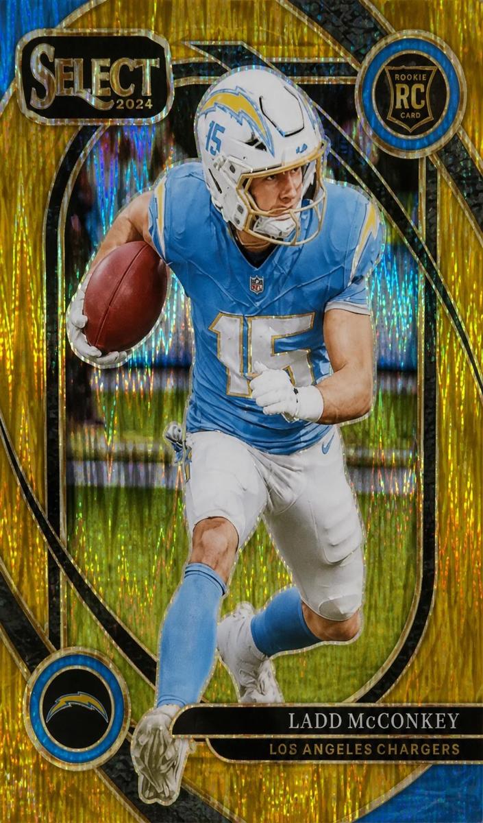 2024 Panini Select Football Gold Ladd McConkey #268 PSA 9