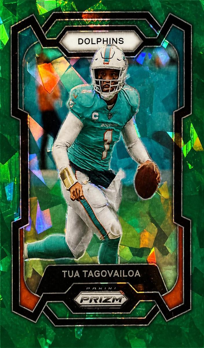 2023 Panini Prizm Football Green Ice Tua Tagovailoa #190 PSA 9