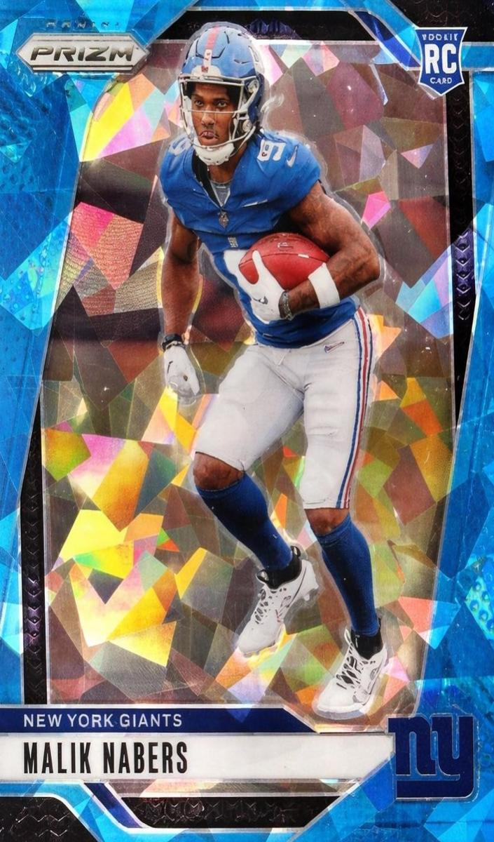 2024 Panini Prizm Football Blue Ice Malik Nabers #370 PSA 9