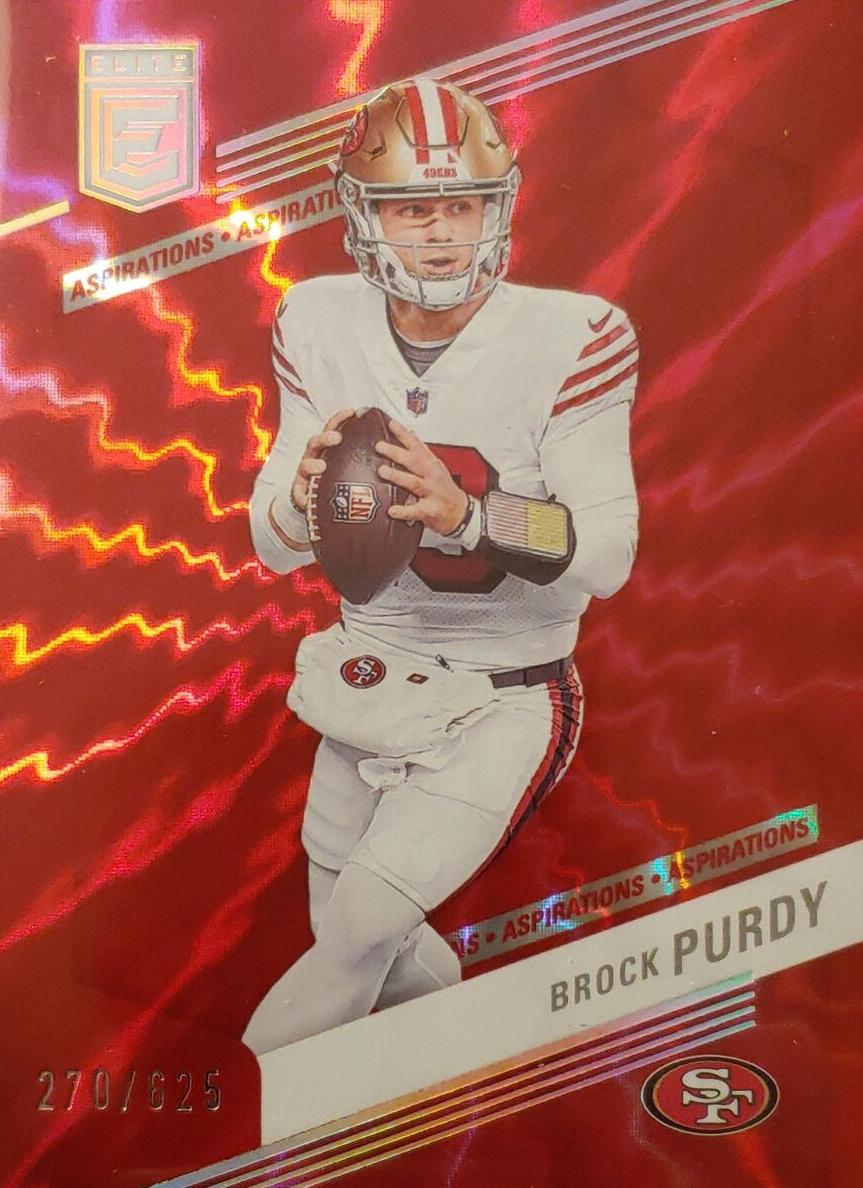 2023 Donruss Elite Football Aspirations Shimmer Brock Purdy #10 PSA 7.5