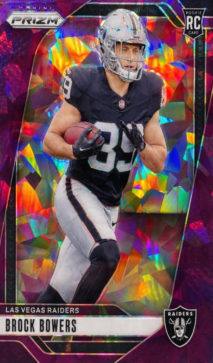 2024 Panini Prizm Football Purple Ice Brock Bowers #315 PSA 9