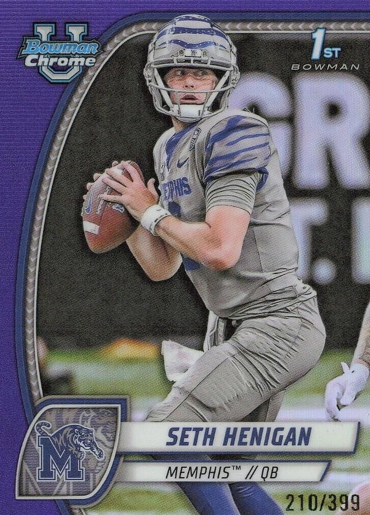2024 Bowman Chrome University Football Purple Refractor Seth Henigan #162