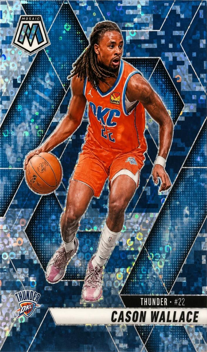 2024 Panini Mosaic Basketball Fast Break Blue Camo Cason Wallace #49