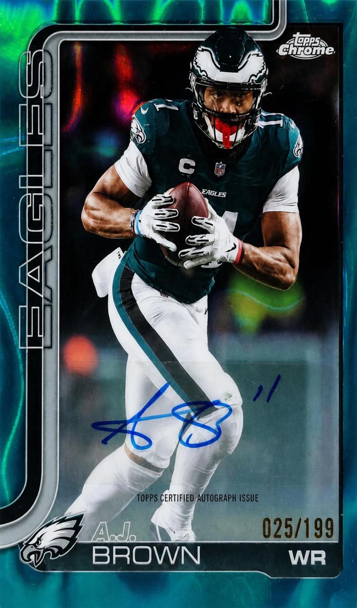 2025 Topps Chrome Football Aqua Lava Refractor A.J. Brown #BA-AB