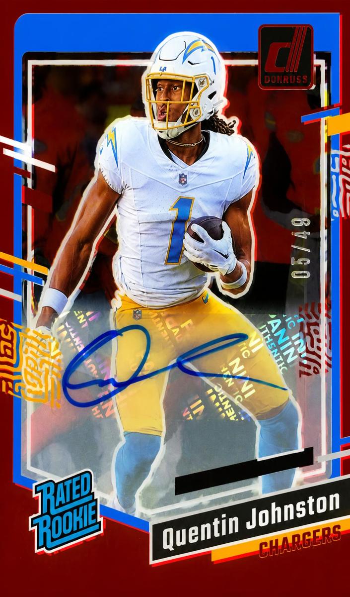 2023 Panini Clearly Donruss Football Red Quentin Johnston #78 PSA 10