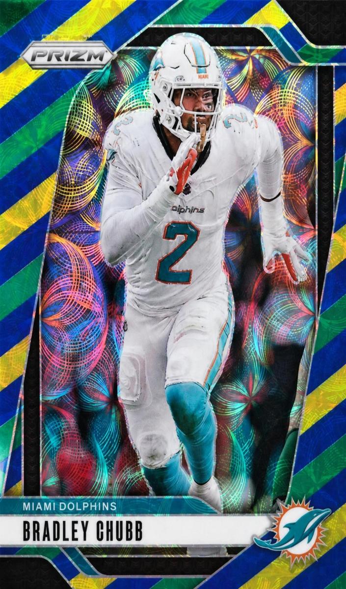 2024 Panini Prizm Football Choice Blue Yellow and Green Bradley Chubb #181