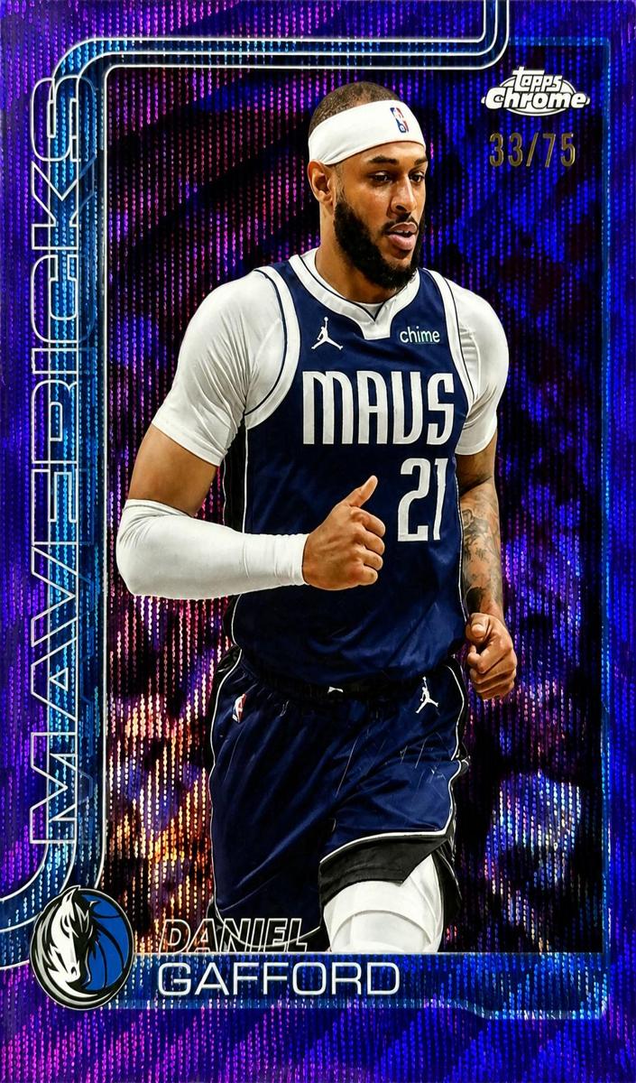 2025 Topps Chrome Basketball Purple Wave Refractor Daniel Gafford #78