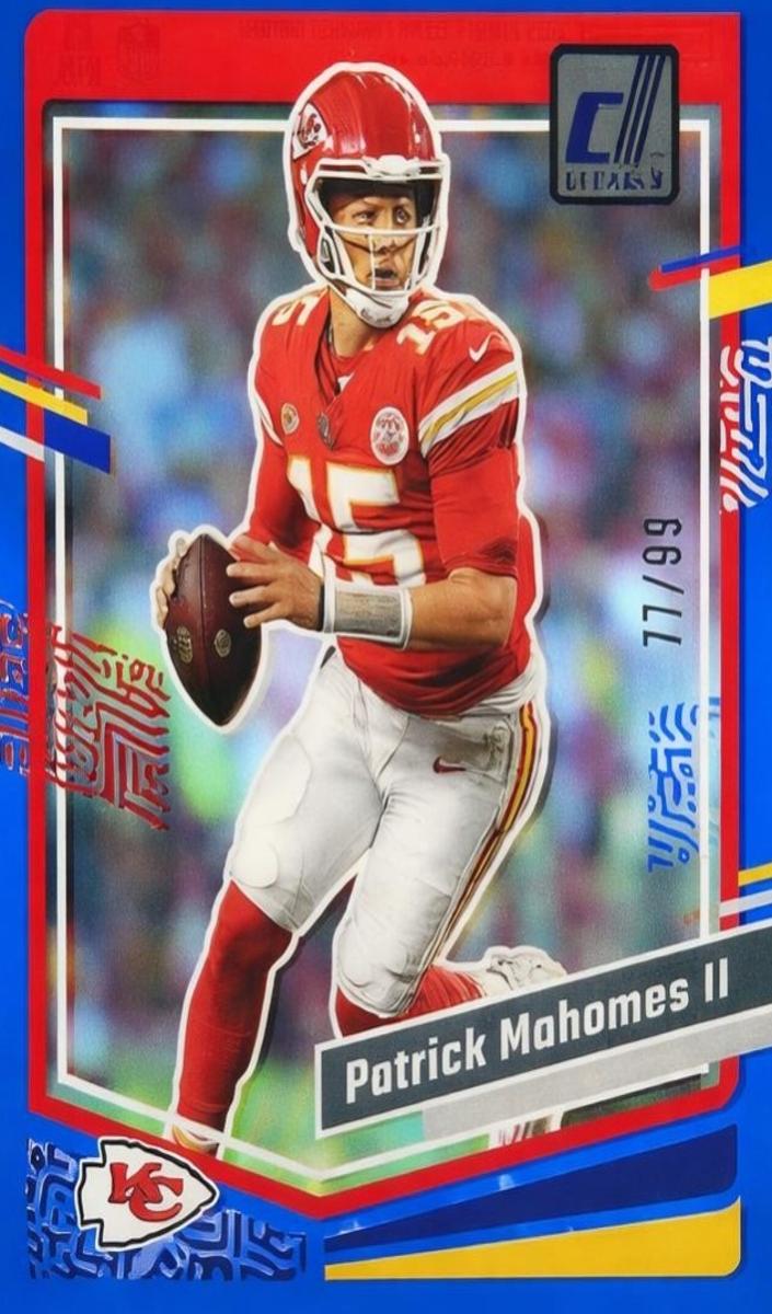 2023 Panini Clearly Donruss Football Blue Patrick Mahomes II #25 PSA 9