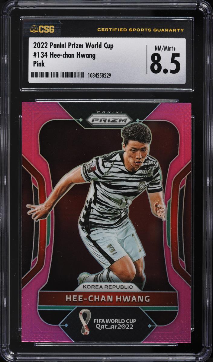 2022 Panini Prizm FIFA World Cup Qatar Soccer Pink Hee-chan Hwang #134 CGC 8.5