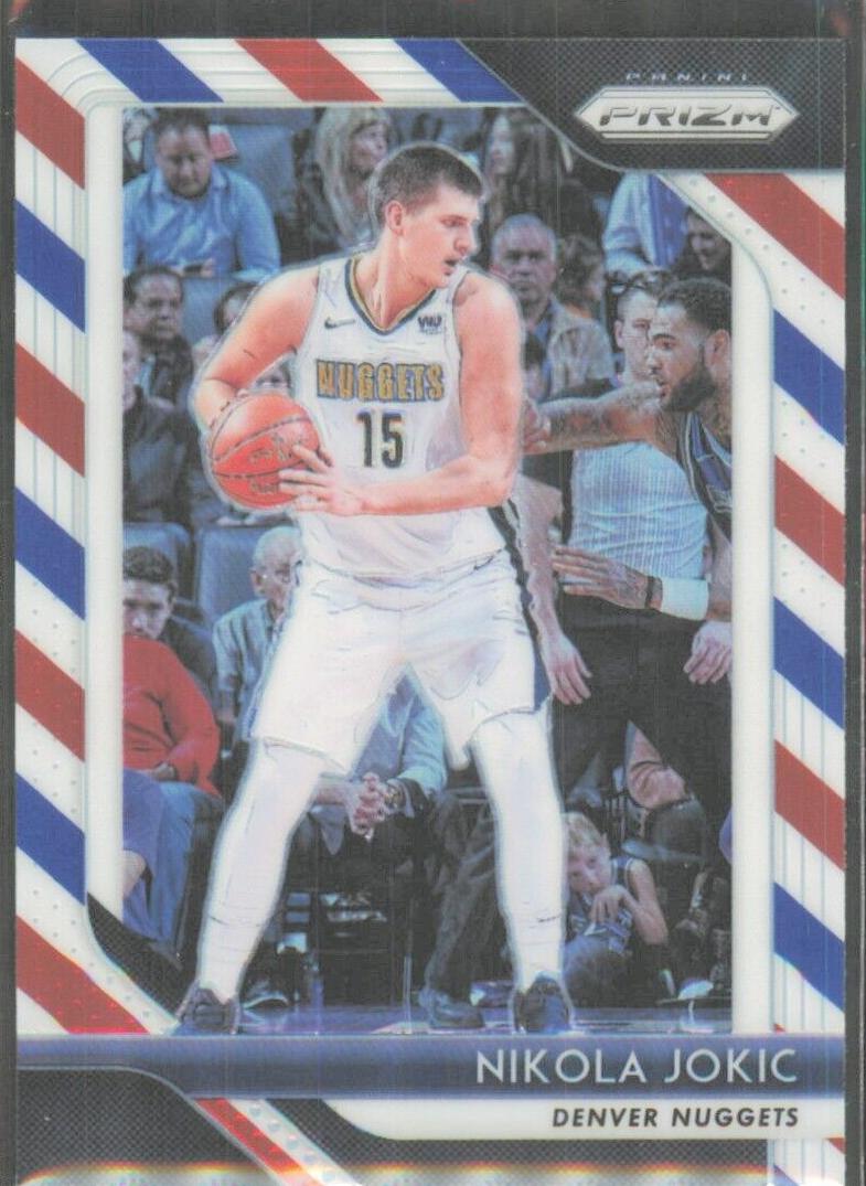 2018 Panini Prizm Basketball Prizms Red White Blue Nikola Jokic #92 PSA 10