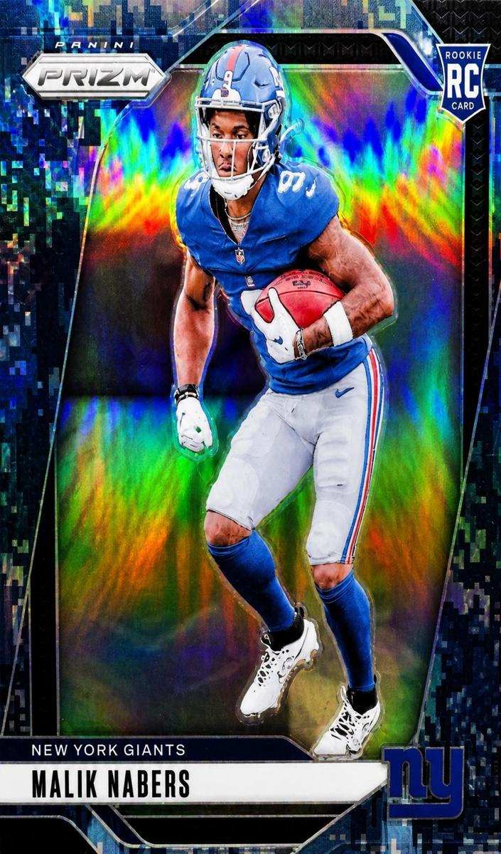 2024 Panini Prizm Football Navy Camo Malik Nabers #370 PSA 8.5