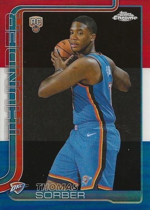 2025 Topps Chrome Basketball Red White and Blue Refractor Thomas Sorber #265