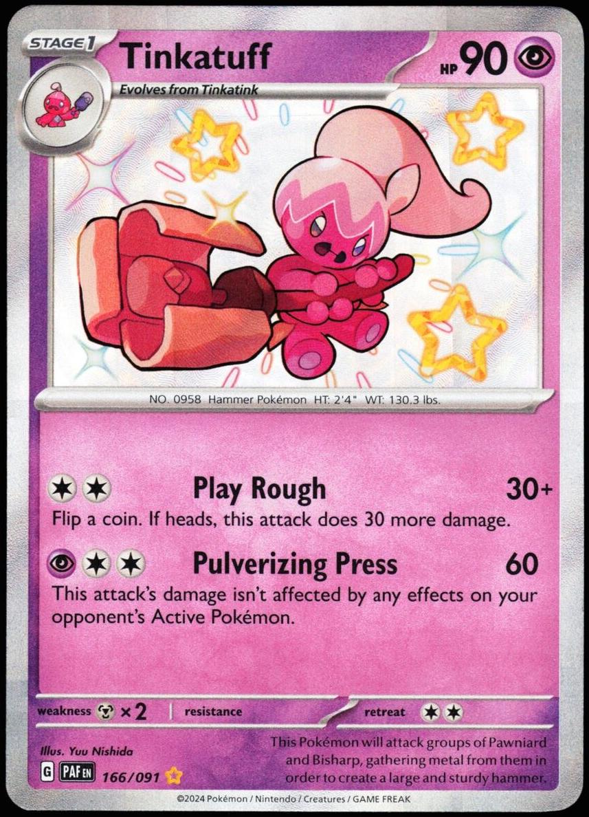 2024 Pokemon Scarlet & Violet Paldean Fates Tinkatuff #166