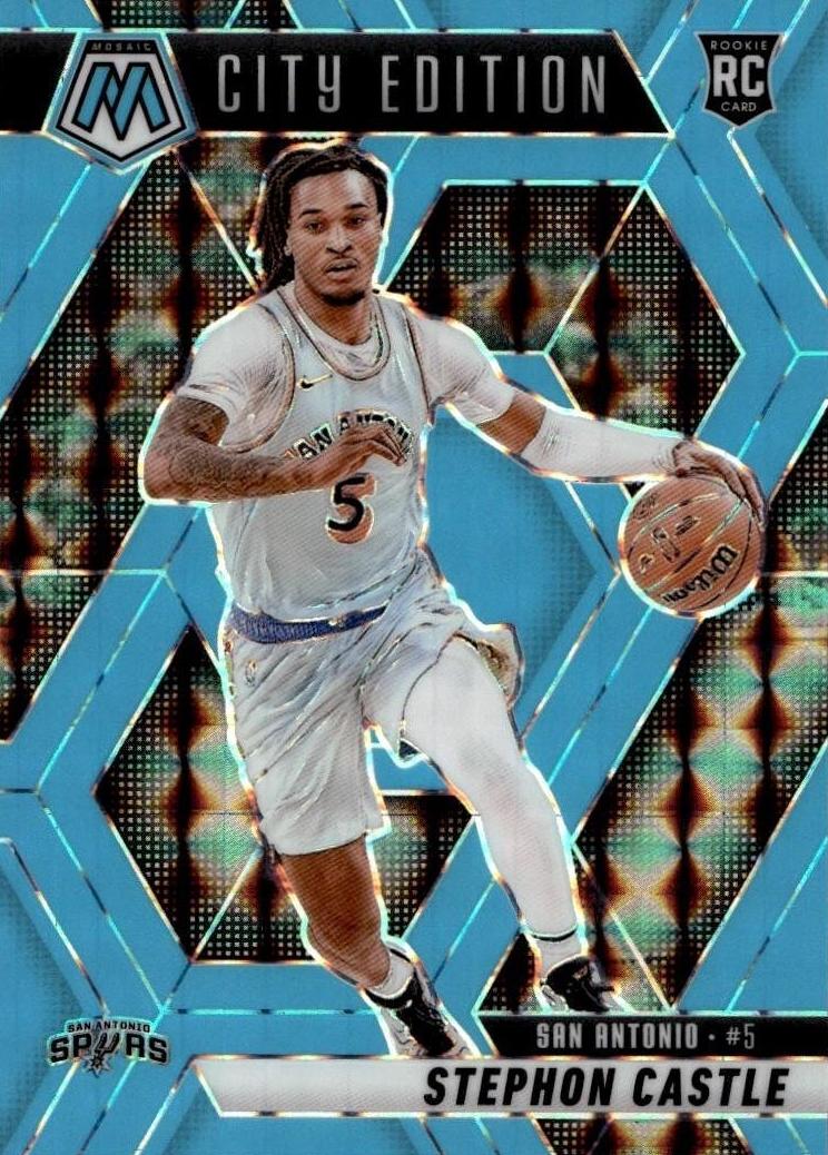 2024 Panini Mosaic Basketball Blue Fluorescent Stephon Castle #290 PSA 10