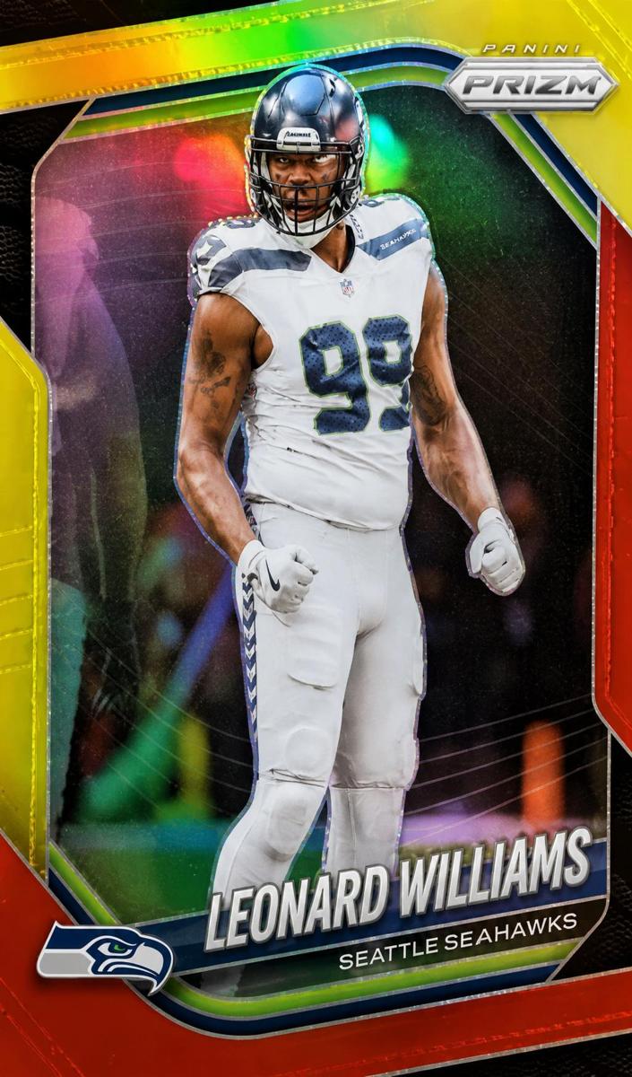 2025 Panini Prizm Football Red and Yellow Leonard Williams #183