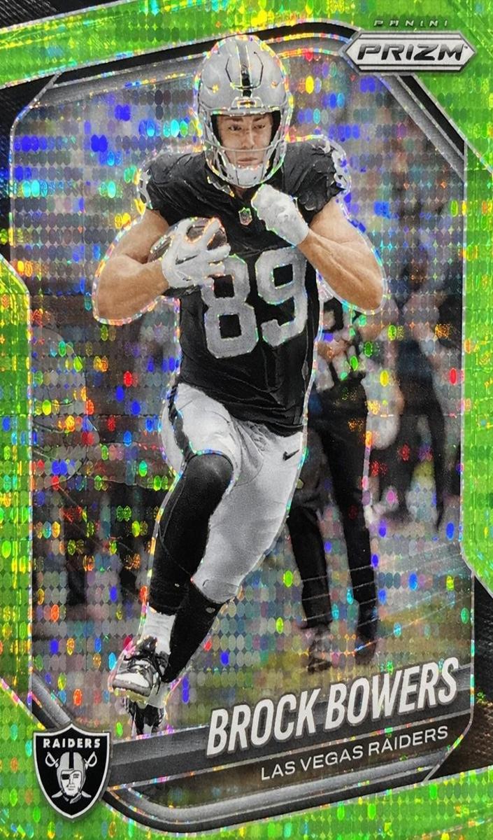 2025 Panini Prizm Football Neon Green Pulsar Brock Bowers #6