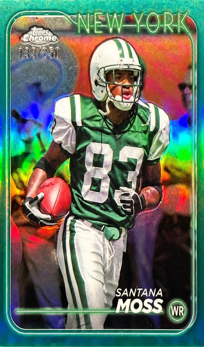 2024 Topps Chrome Football Teal Refractor Santana Moss #148