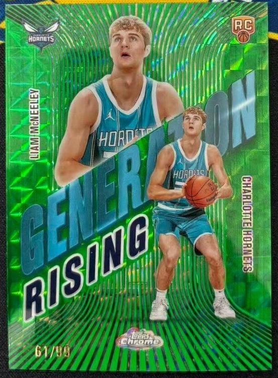 2025 Topps Chrome Basketball Green Refractor Liam McNeeley #GR-14 PSA 9