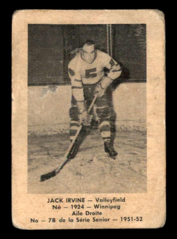1951 Laval Dairy QSHL Hockey Jack Irvine #78 PSA 7.5