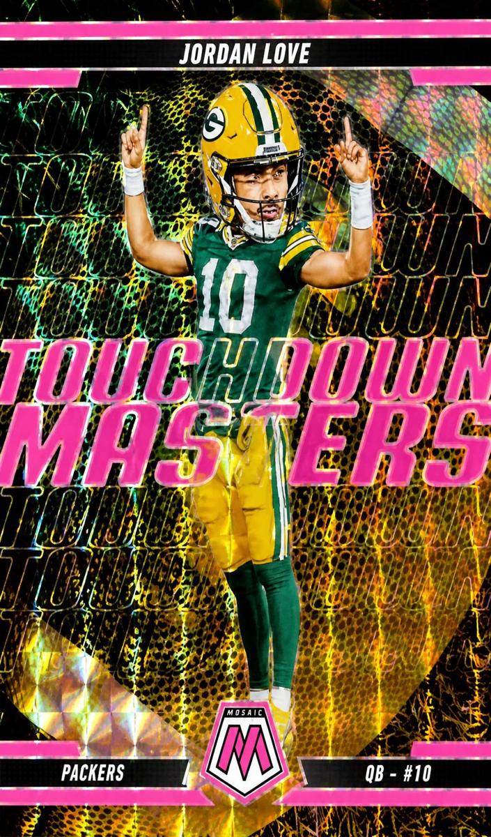 2025 Panini Mosaic Football Pink Fluorescent Jordan Love #15