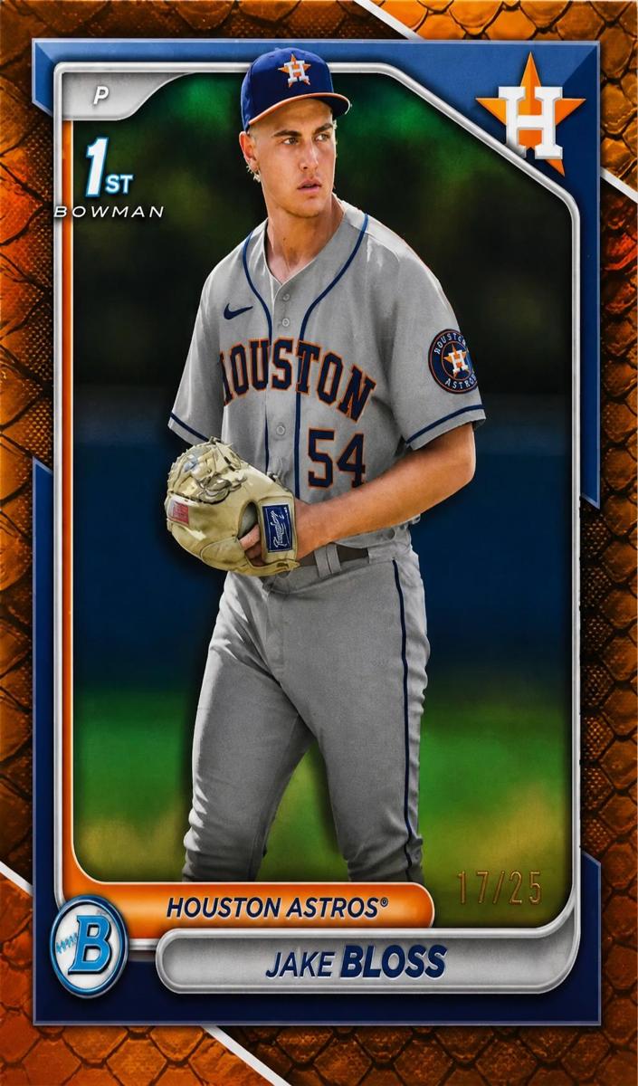 2024 Bowman Chrome Prospects Baseball Reptilian Orange Jake Bloss #BCP-189