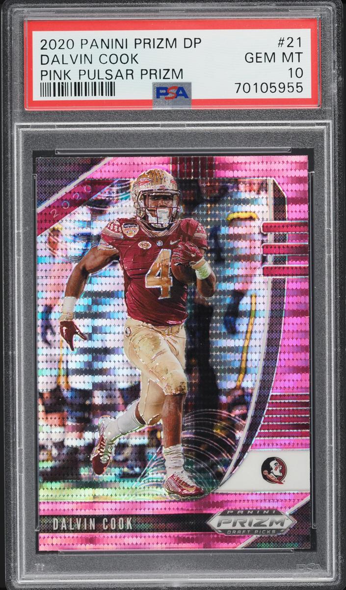 2020 Panini Prizm Draft Picks Football Pink Pulsar Dalvin Cook #21 PSA 9