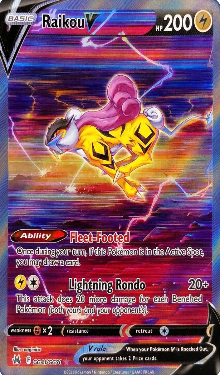 2023 Pokemon Crown Zenith Full Art Raikou #GG41 PSA 10
