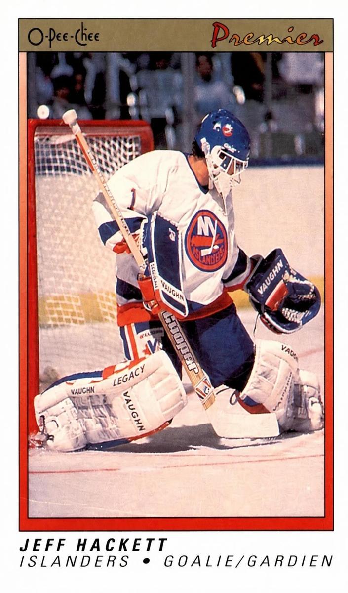 1990 O-Pee-Chee Premier Hockey Jeff Hackett #39 PSA 9