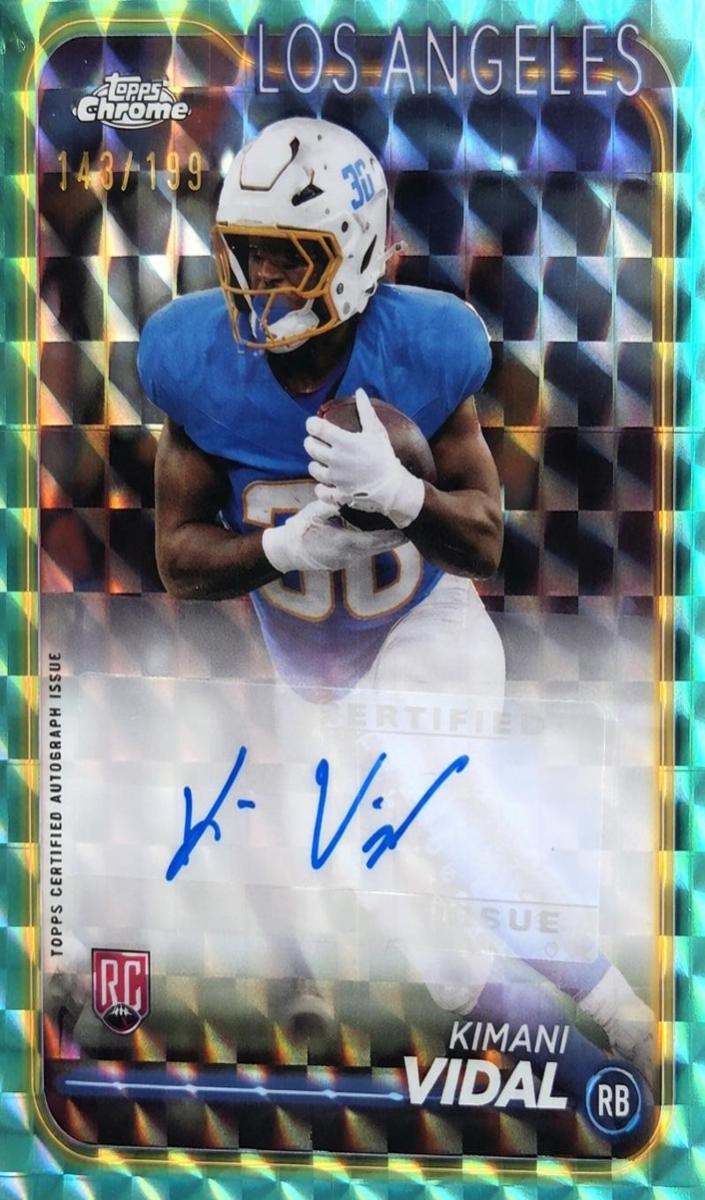 2024 Topps Chrome Football Aqua Geometric Refractor Kimani Vidal #RA-KV