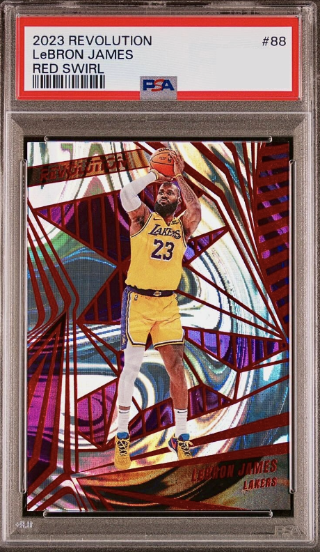 2023 Panini Revolution Basketball Red Swirl LeBron James #88 PSA 9