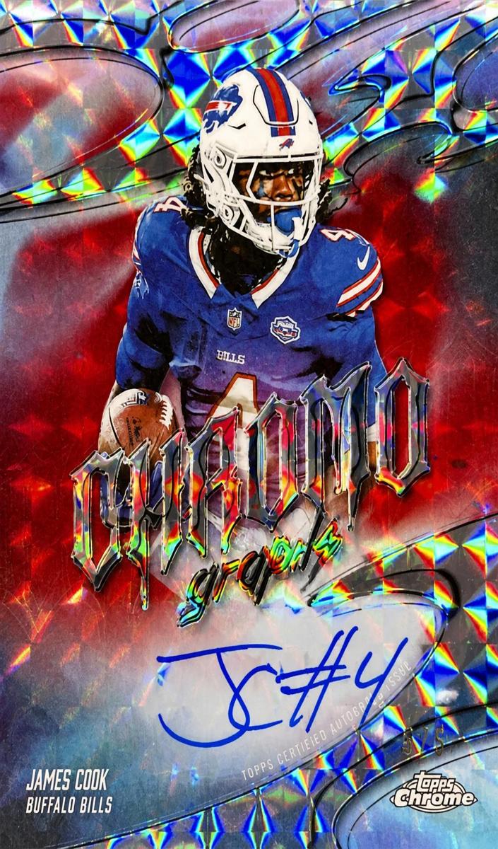 2025 Topps Chrome Football Red Geometric Refractor James Cook #CG-JCO