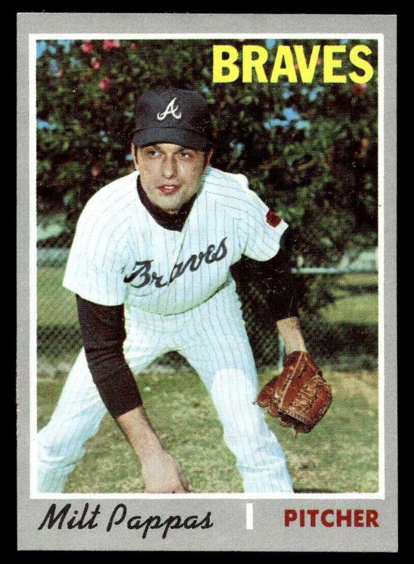 1970 Topps Baseball Milt Pappas #576 PSA 8