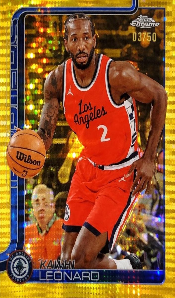 2025 Topps Chrome Basketball Pulsar Gold Refractor Kawhi Leonard #44