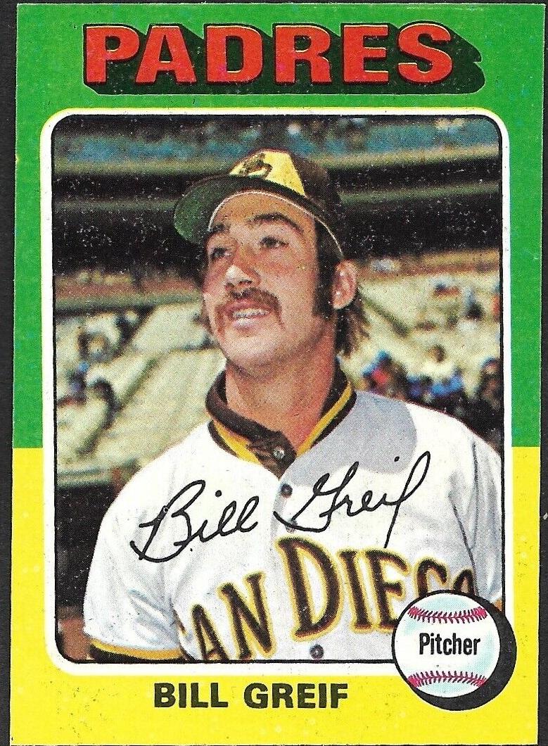 1975 Topps Baseball Bill Greif #168 PSA 8.5