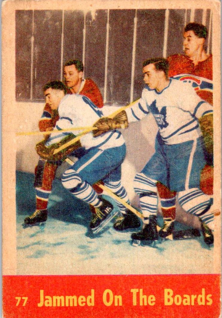 1955 Parkhurst Hockey Jammed on the Boards #77