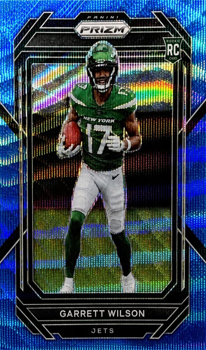 2022 Panini Prizm Football Blue Wave Garrett Wilson #309 PSA 10